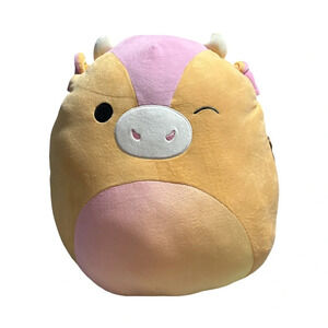 Squishmallow ADJANI the Orange and Pink Sunset Cow-NWT-16 inches tall
